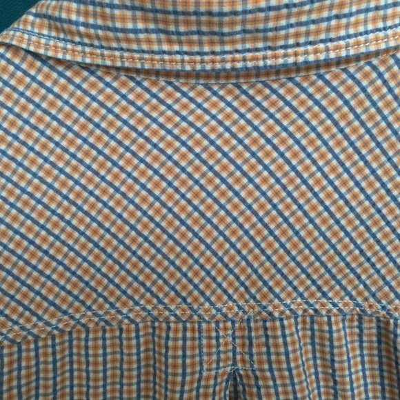 North  River Outfitters XL Checkered Orange Blue Short Sleeve Button up Shirt - Picture 8 of 8